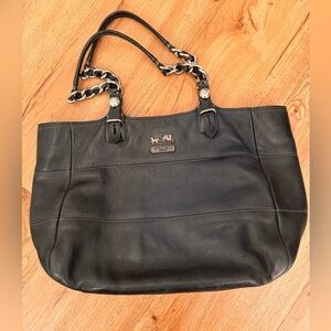 Black Coach Madison Tribeca leather tote bag